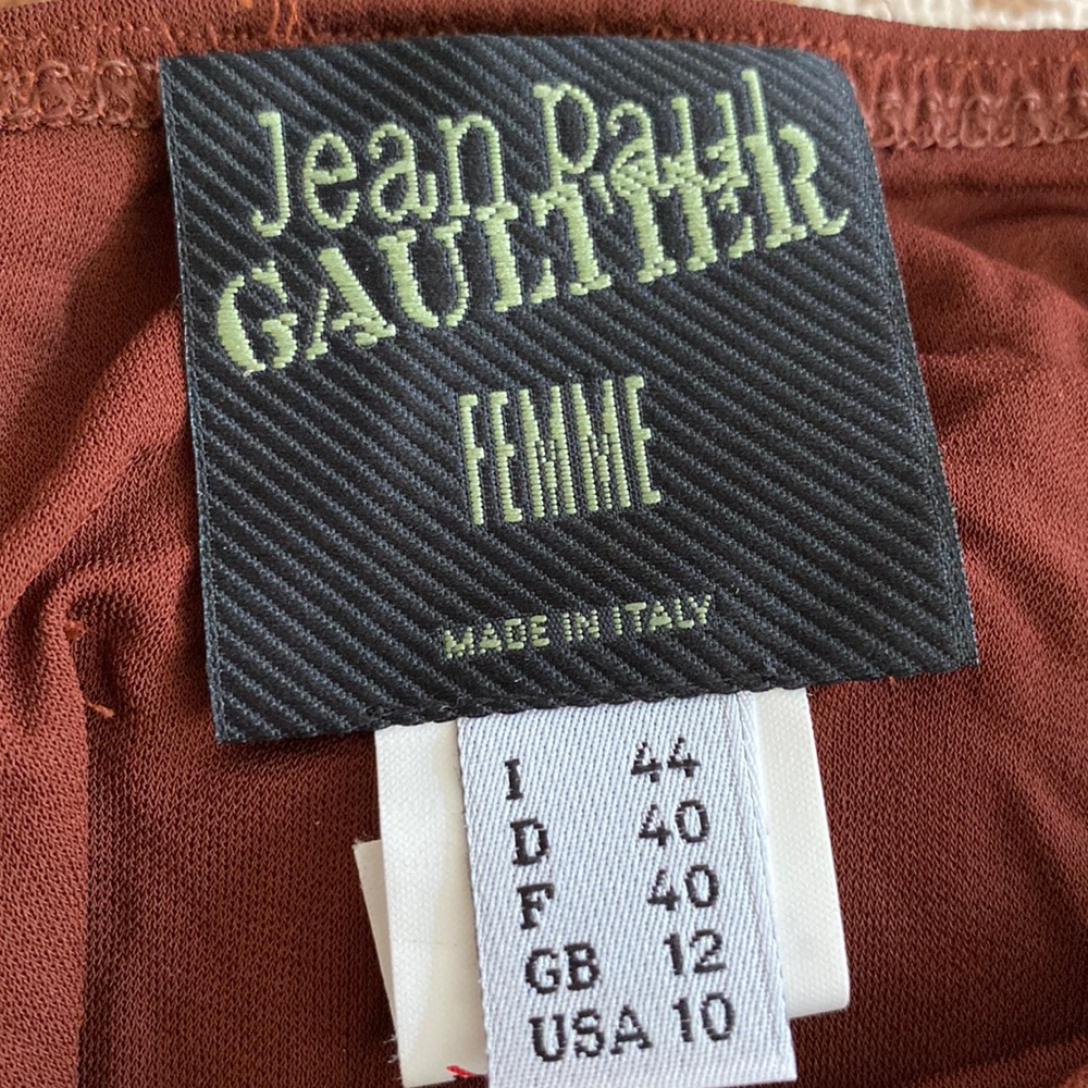 Jean Paul Gaultier Italy mesh & knit top USA 10 authentic new without tags